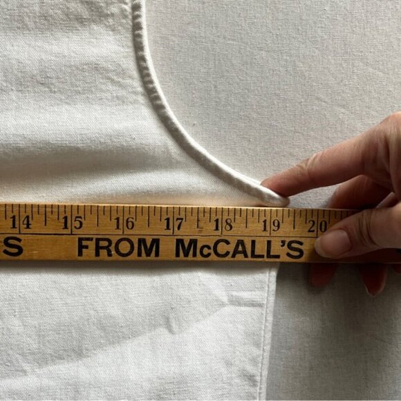 DKR Linen Viscose Relaxed Fit Long sleeveless white top with pockets Sz S - Picture 7 of 8